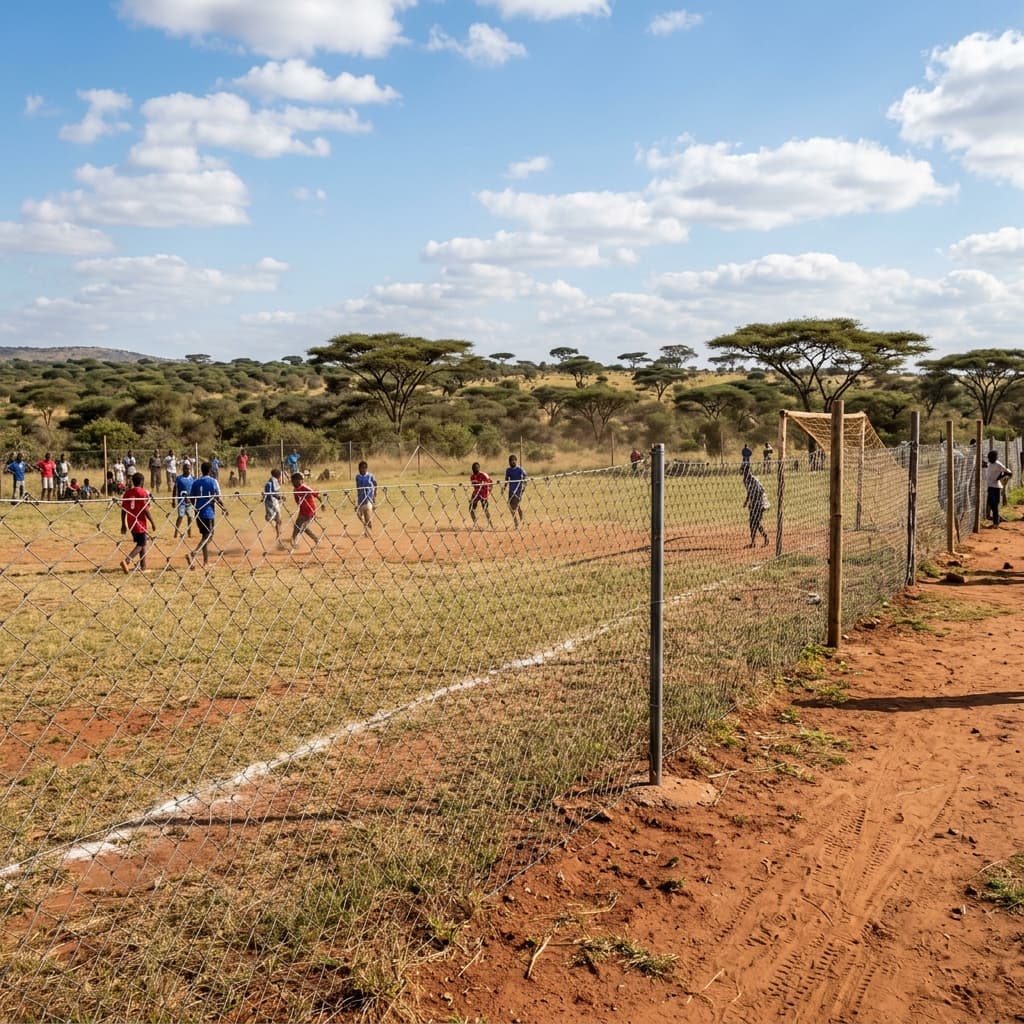 Sports complex fencing in Zimbabwe